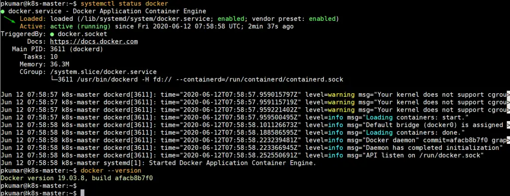 Docker-Version-Service-Status-Ubuntu-20-04