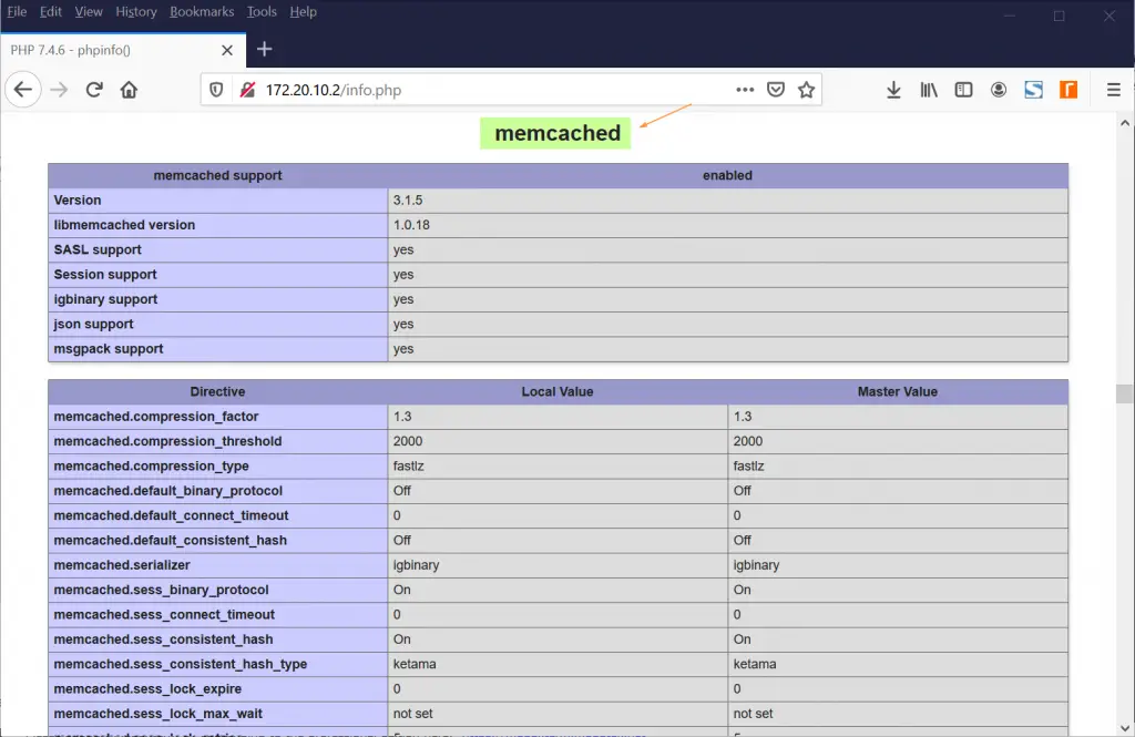 Memcached-php-nginx-CentOS8