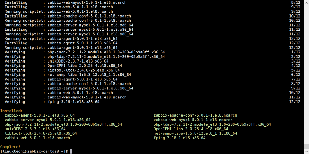 Successfully-Installed-Zabbix-Packages-CentOS8