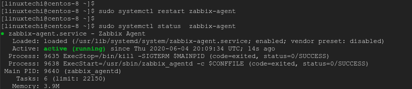 Zabbix-Agent-Status-CentOS8