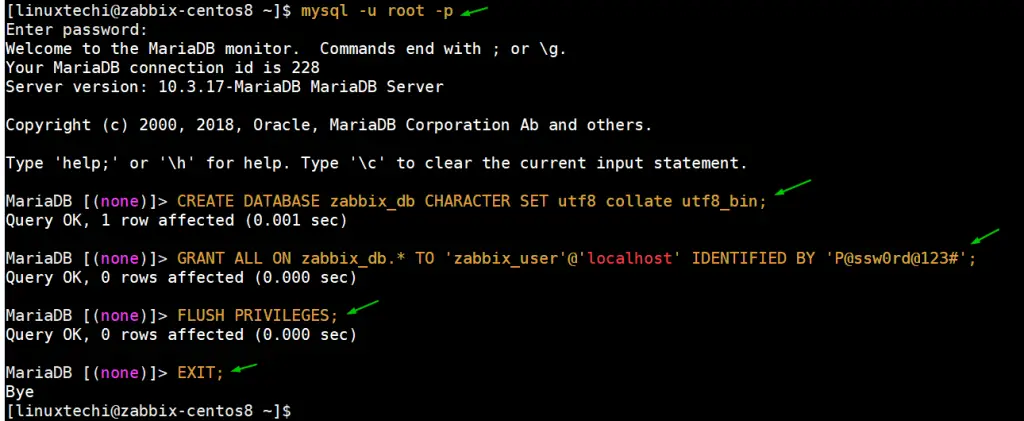 Zabbix-Database-CentOS8