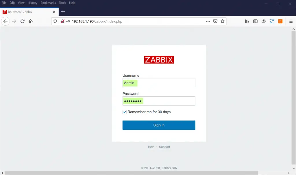 Zabbix-Login-Page-CentOS8