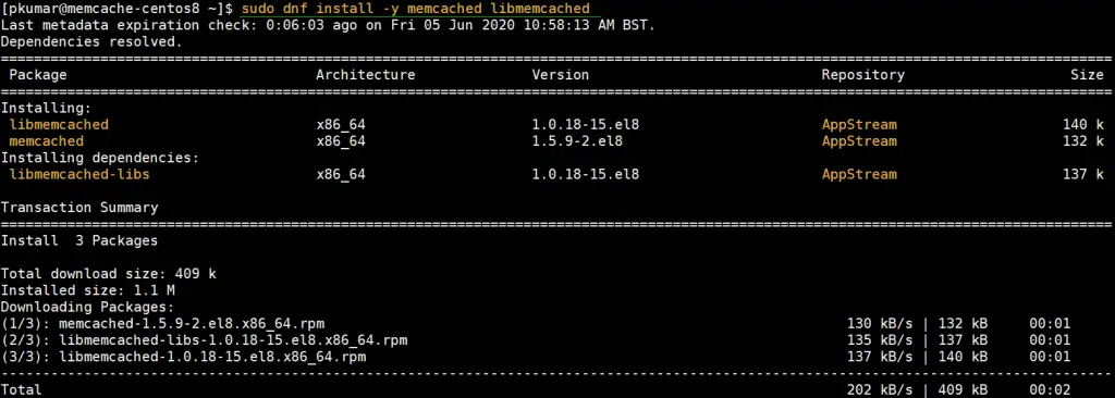 dfn-Install-memcached-centos8