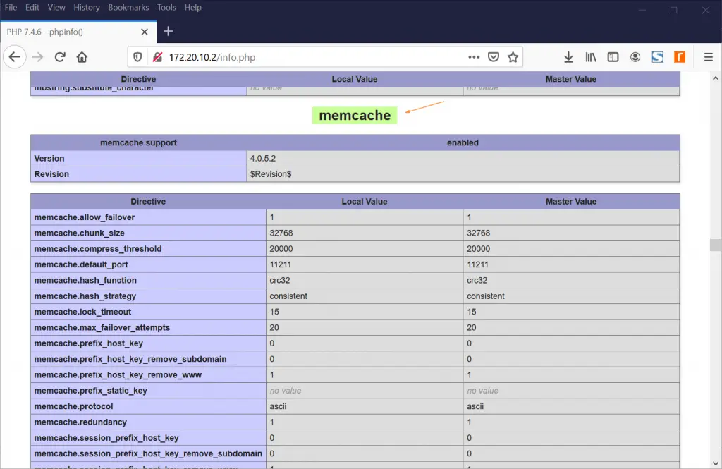 memcache-php-nginx-centos8