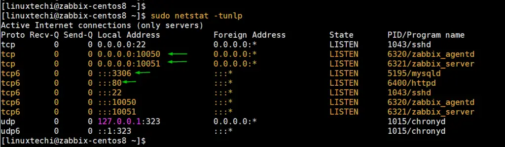 netstat-zabbix-server-centos8