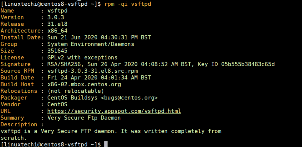 rpm-qi-vsftpd-centos8