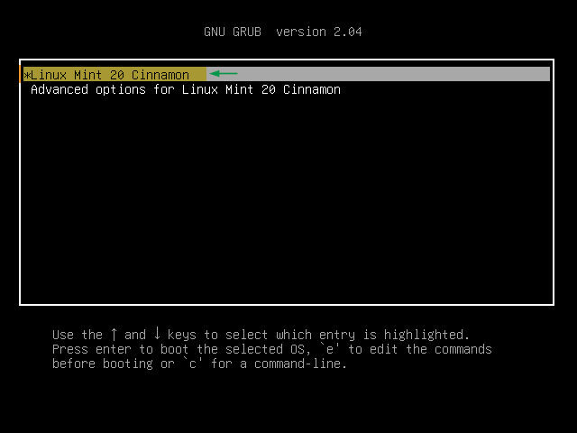 LinuxMint20-Grub-Screen