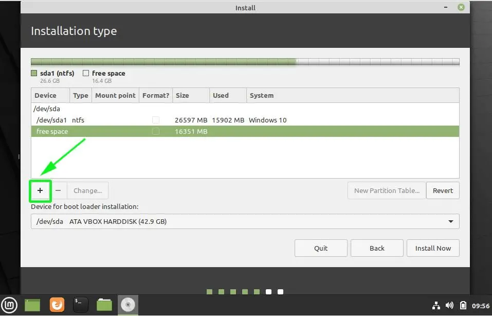 Start-Creating-partiton-by-clicking-plus-sign-linuxmint20-installation