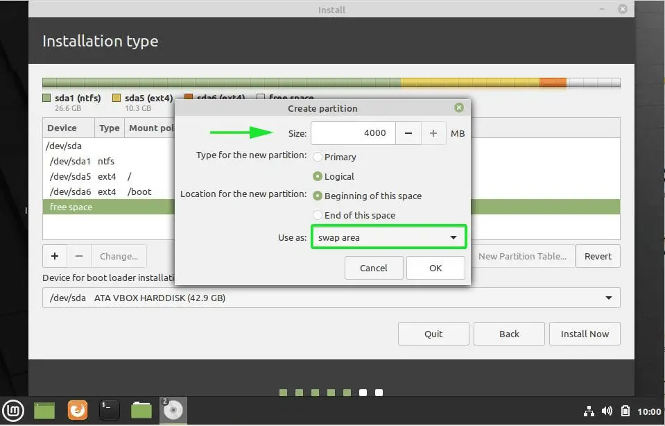Swap-partition-creation-linuxmint20-installation