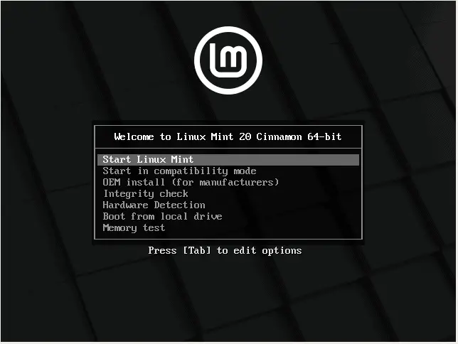 Welcome-Screen-LinuxMint20-Installation