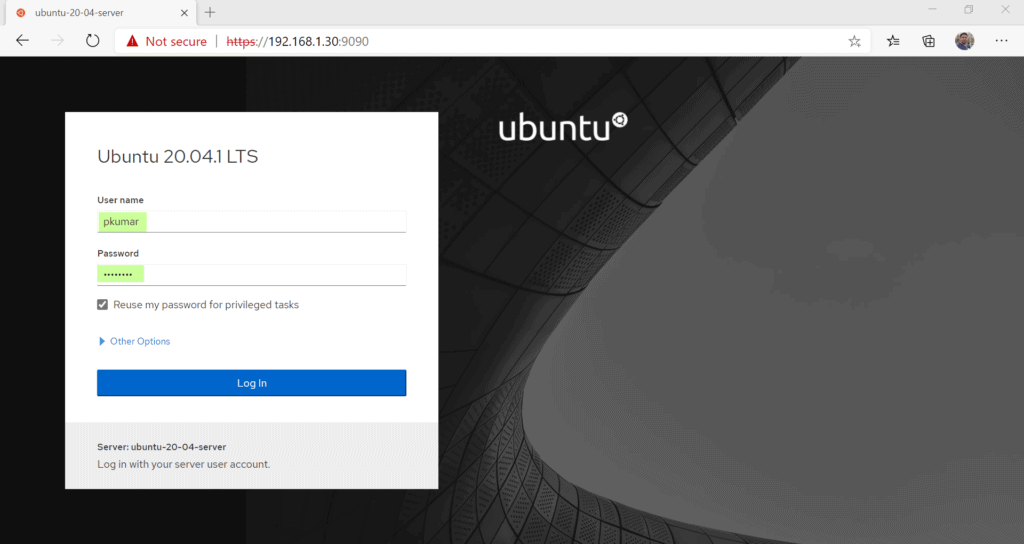 Cockpit-Ubuntu-20-04-Login-Console