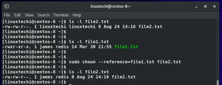change owner of file linux chown