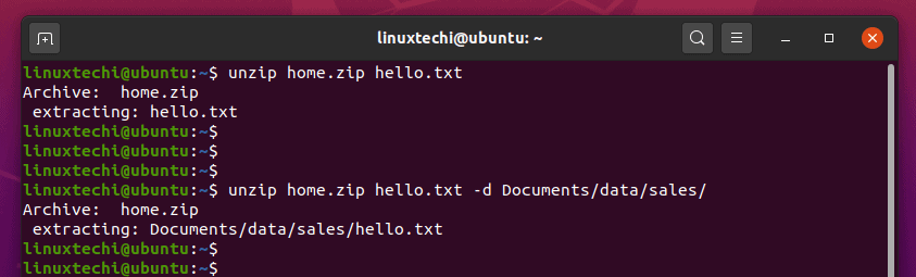 unzip-single-file-zipped-archive-linux