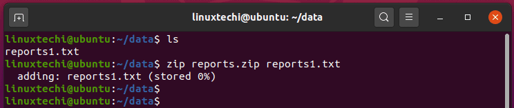 zip-single-file-linux
