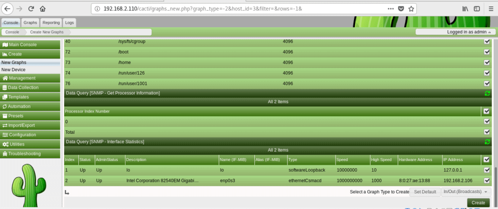 Choose-Create-Option-generate-graphs-cacti-tool