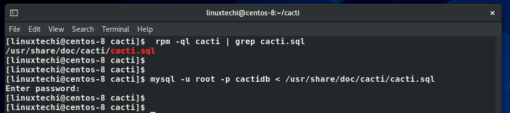 Import-default-CactiDB-CentOS8