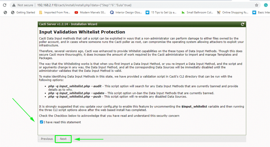 Input-Validation-whitelist-Cacti-Installation-CentOS8