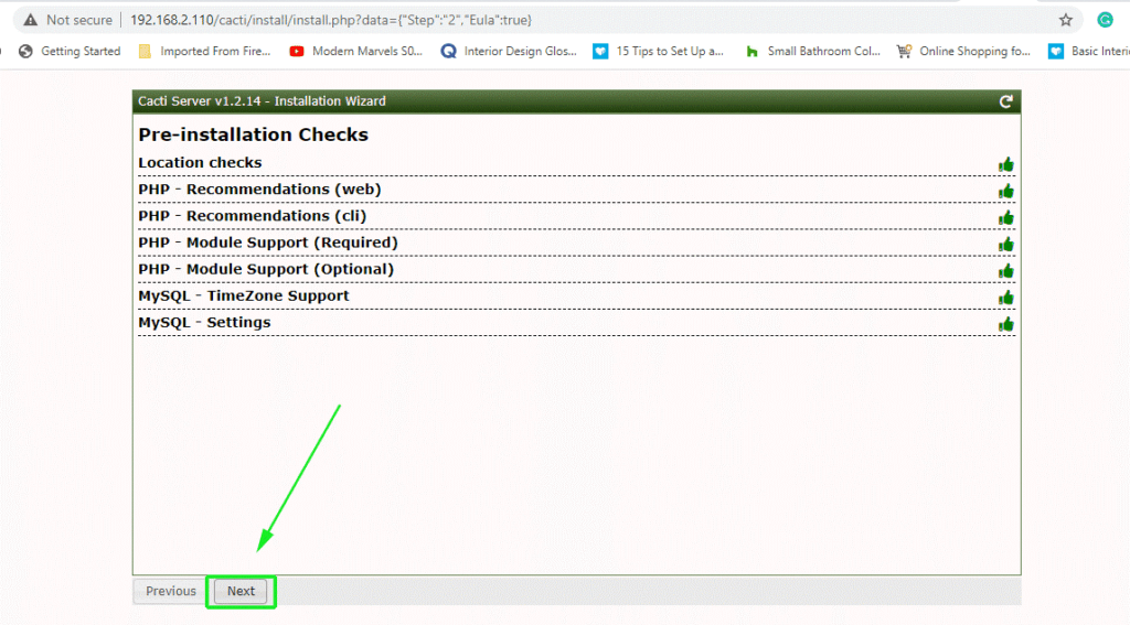 Pre-Installation-Checks-Cacti-Wizard-CentOS8