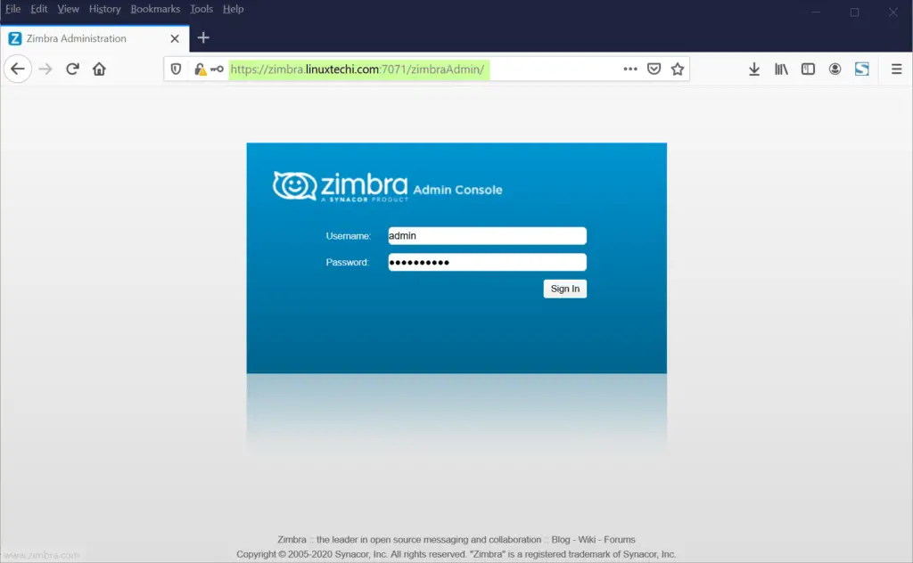 Zimbra-Administration-Login-Page-CentOS8