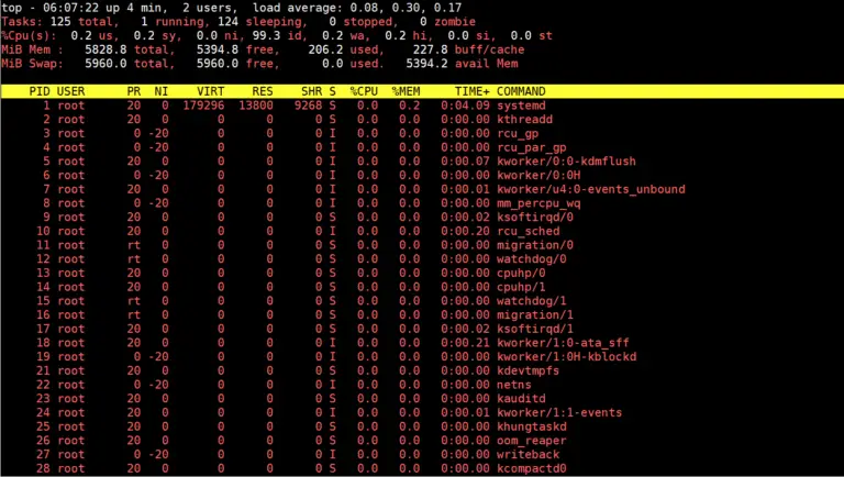 process monitor command line linux