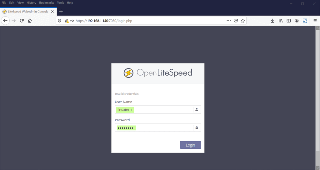 LiteSpeed-WebAdmin-Console-CentOS8