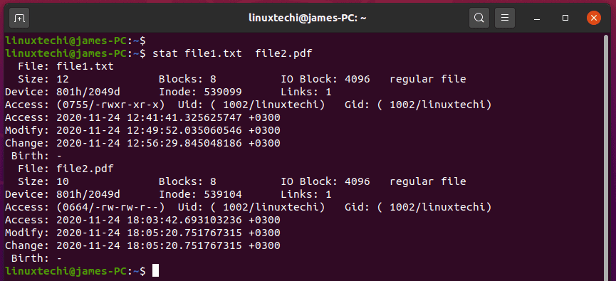 Stat-command-with-multiple-files