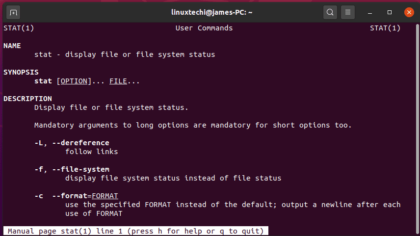 man-page-stat-command