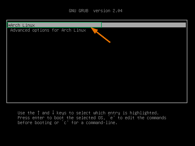 Choose-Arch-Linux-Single-User-Mode