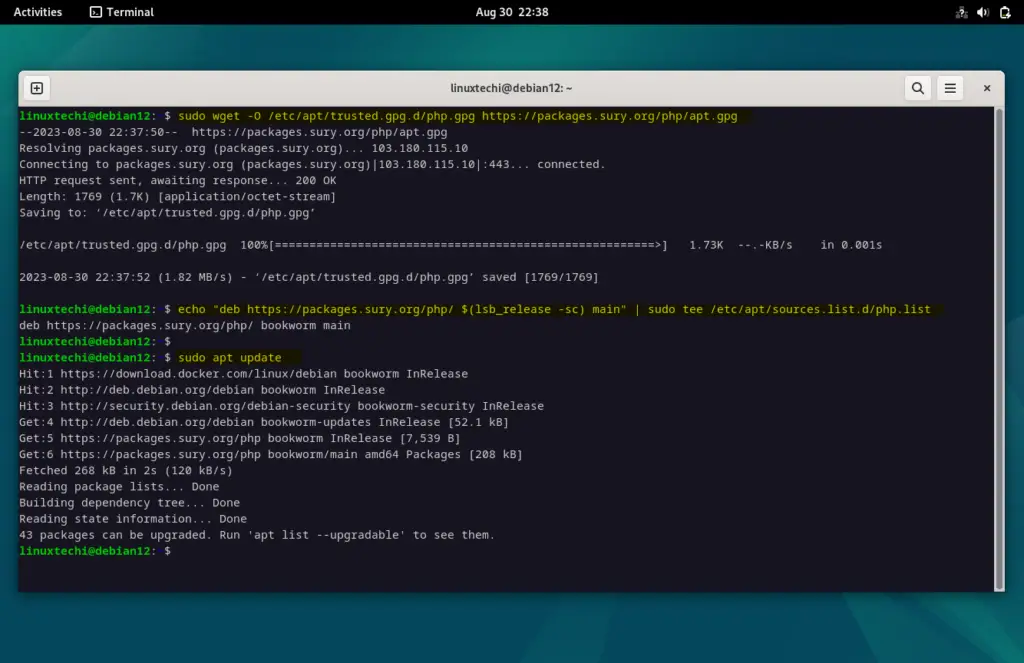 install php 8.3 debian 12