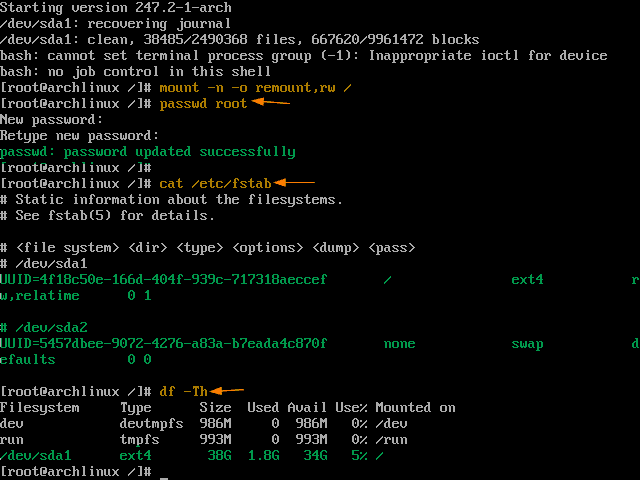 Reset-Root-Password-ArchLinux-Rescue-Mode