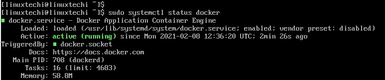 docker-service-status-archlinux