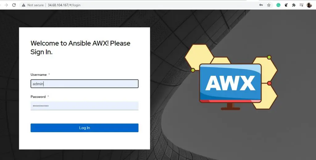 Ansible-AWX-Login-Page-Ubuntu