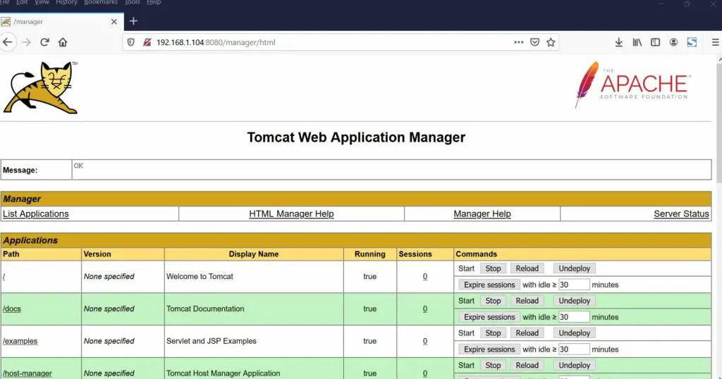 Tomcat-Web-Manager-GUI-Debian10