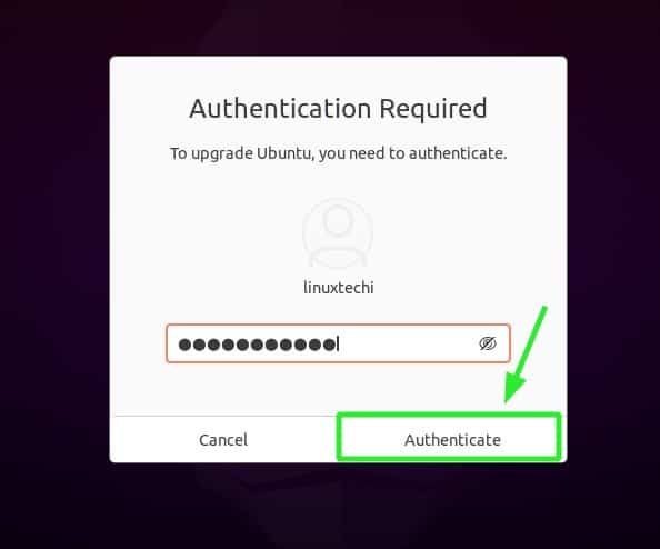Authenticate-To-Start-Upgrade-Ubuntu