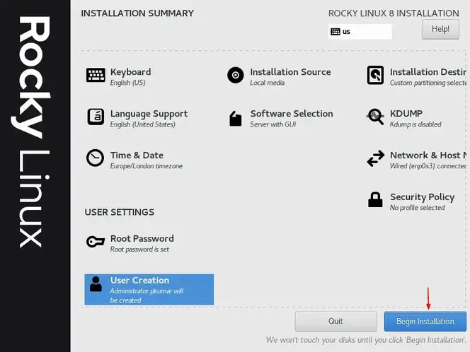How to Install Rocky Linux 8 19 Begin-Installation-Rocky-Linux