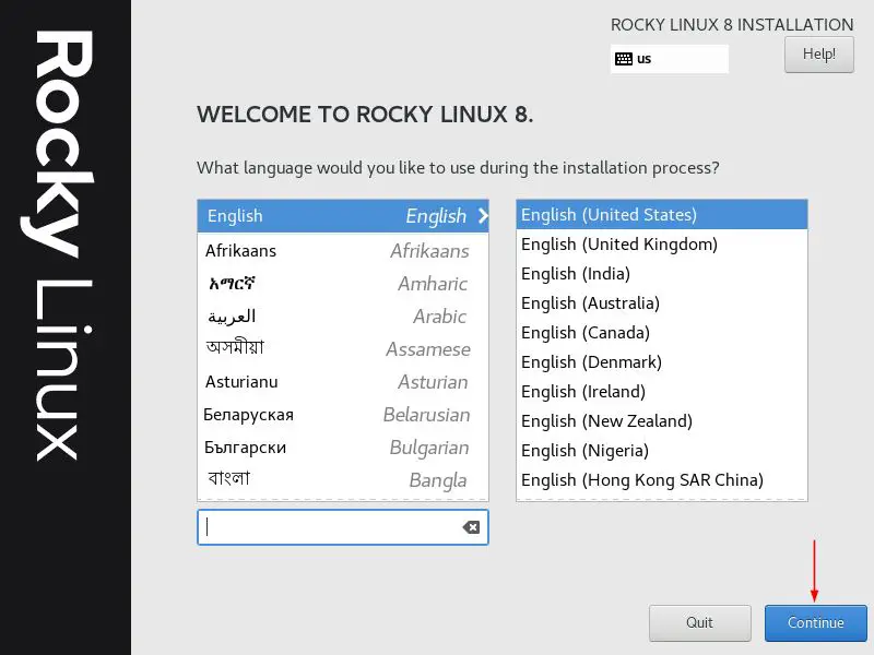 Choose-Language-RockLinux-Installation