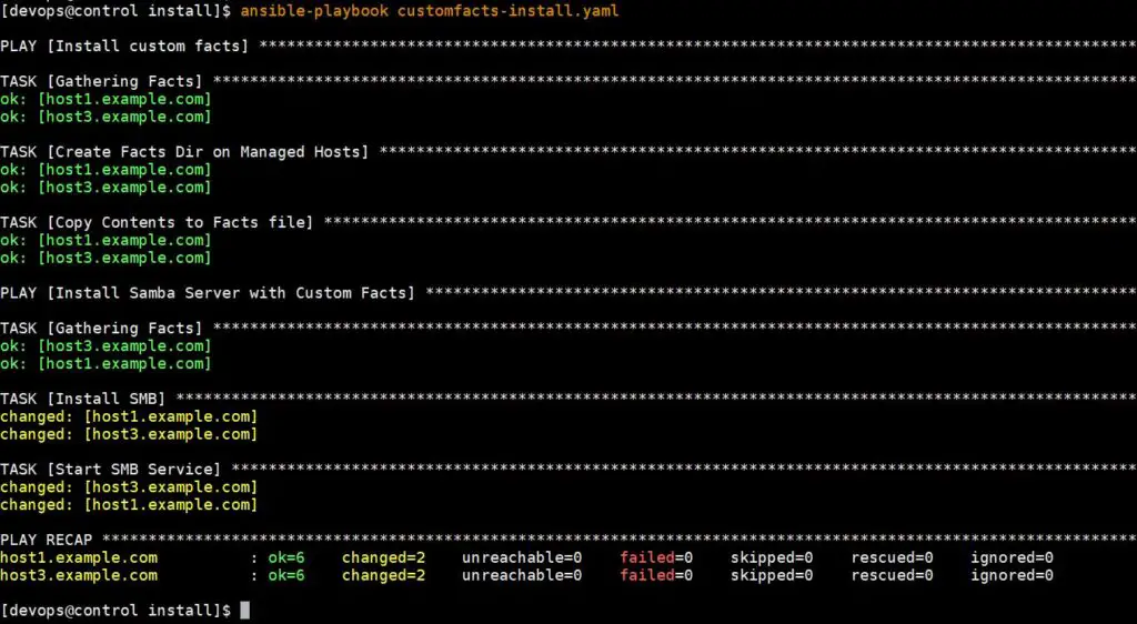 Customfacts-Ansible-playbook-execution