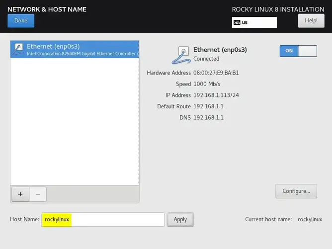 Network-hostname-Rocky-Linux