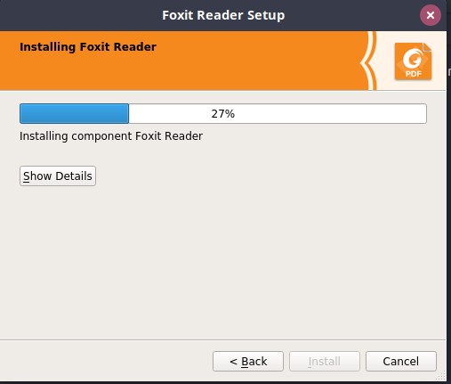 Foxitreader-installation-progress-ubuntu