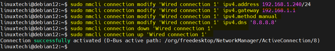 Assign-Static-IP-Address-Debian12-Nmcli-Command