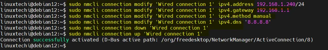 Configure-Static-IP-with-nmcli-command-Debian11