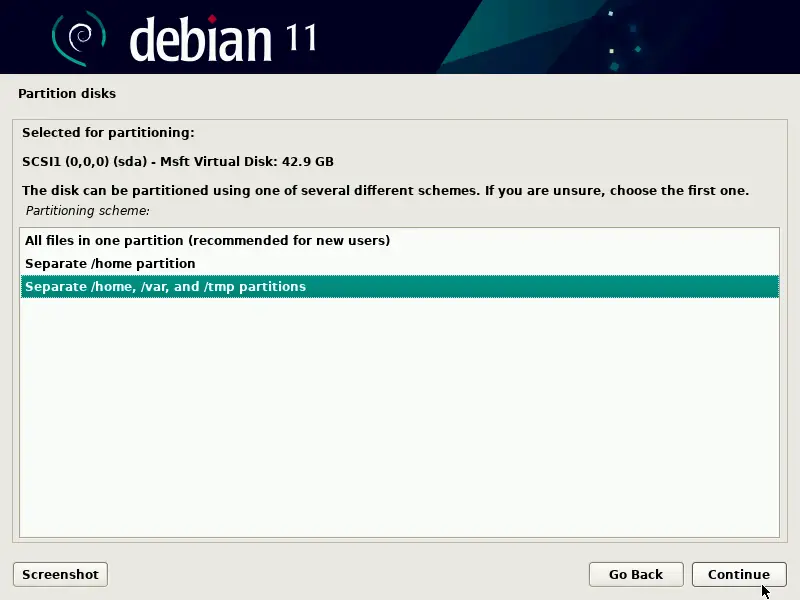 Partition-Scheme-Debian11-Installation