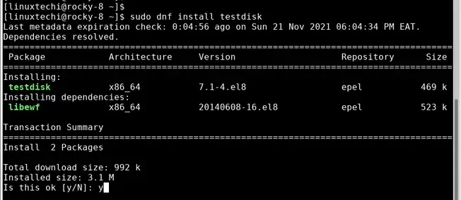 install-testdisk-rhel-distributions