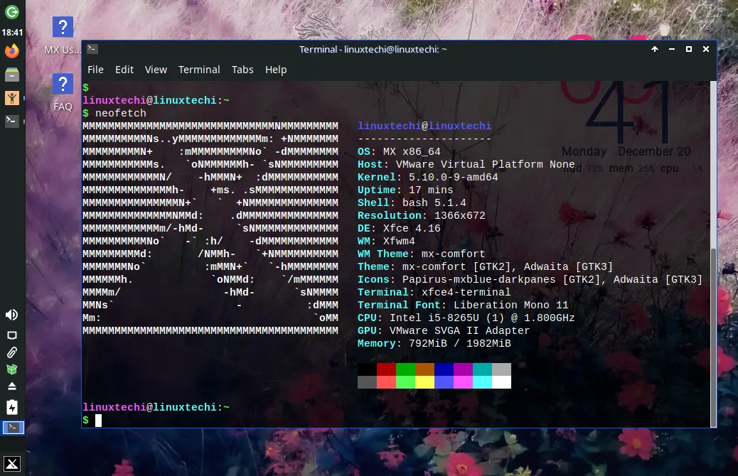 [Obrázek: Neofetch-MX-Linux-Output.png]