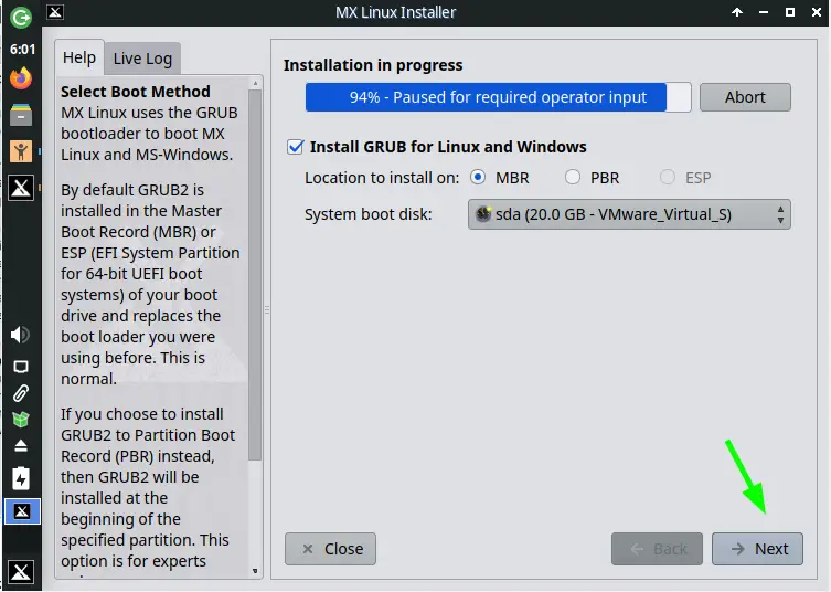 Operator-Input-MX-Linux-Installation