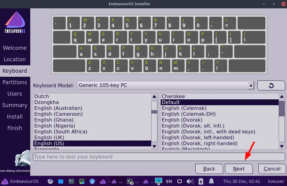 Keyboard-Layout-for-EndeavourOS-Installation