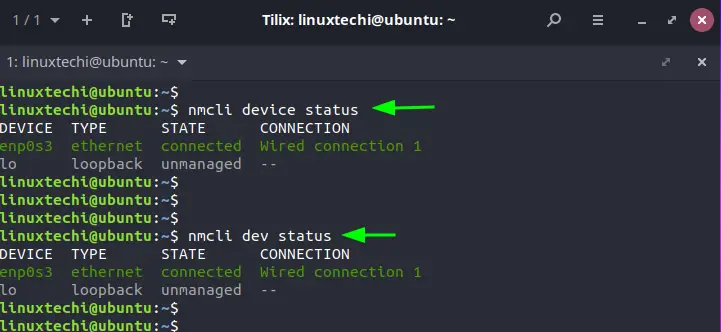 nmcli-device-status