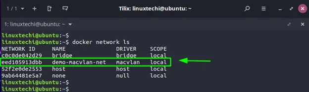 Docker-network-list-linux