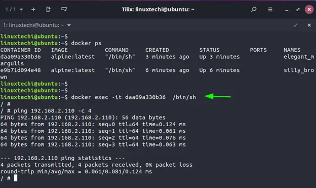 Login-to-docker-container