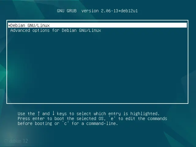 Boot-Loader-Screen-Debian12-System